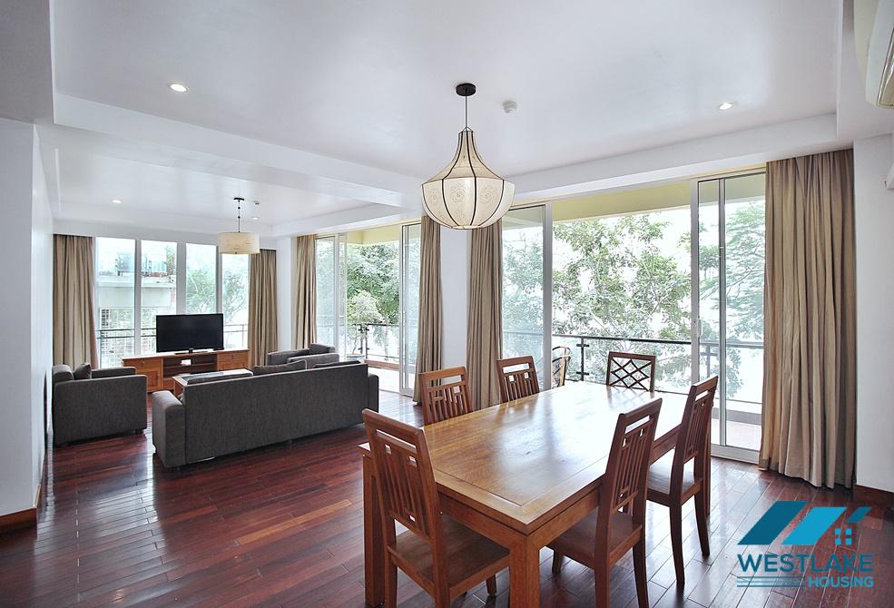 Lake view 03 bedrooms apartment with big balcony for leasing in Tay Ho area