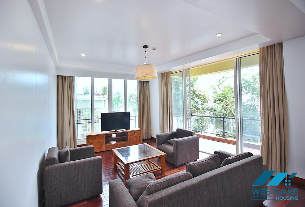 Lake view 03 bedrooms apartment with big balcony for leasing in Tay Ho area