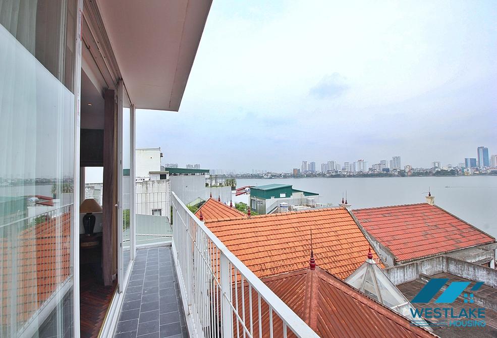 High-end 3 bedrooms apartment with lake view for rent in Dang Thai Mai st, Tay Ho