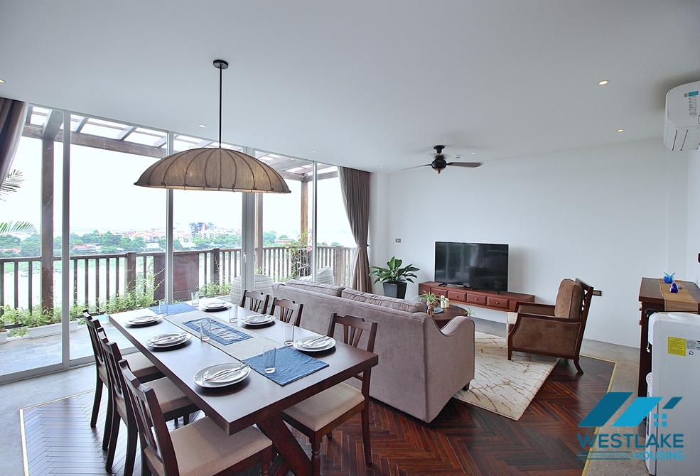 High-end 3 bedrooms apartment with lake view for rent in Dang Thai Mai st, Tay Ho