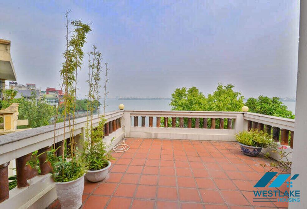 Lakeside masion with incredible lakeview and terrace for rent in Tay Ho