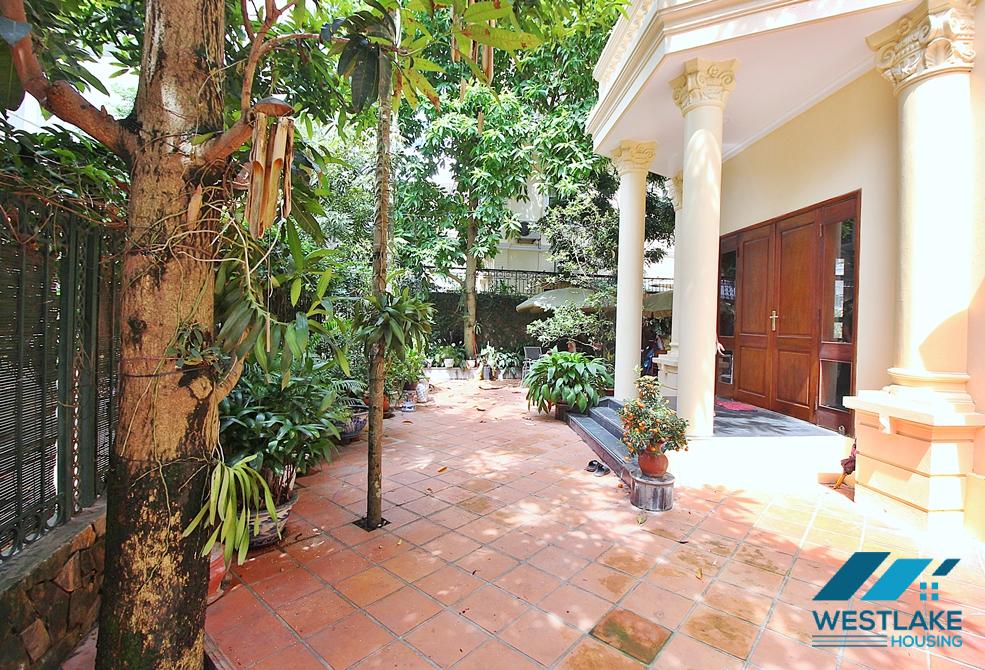 Garden four bedrooms house for rent in To Ngoc Van st, Tay Ho