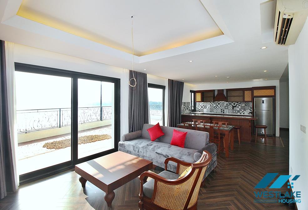 Lake view 2 bedrooms appartment with huge balcony for rent in Tu Hoa st, Tay Ho