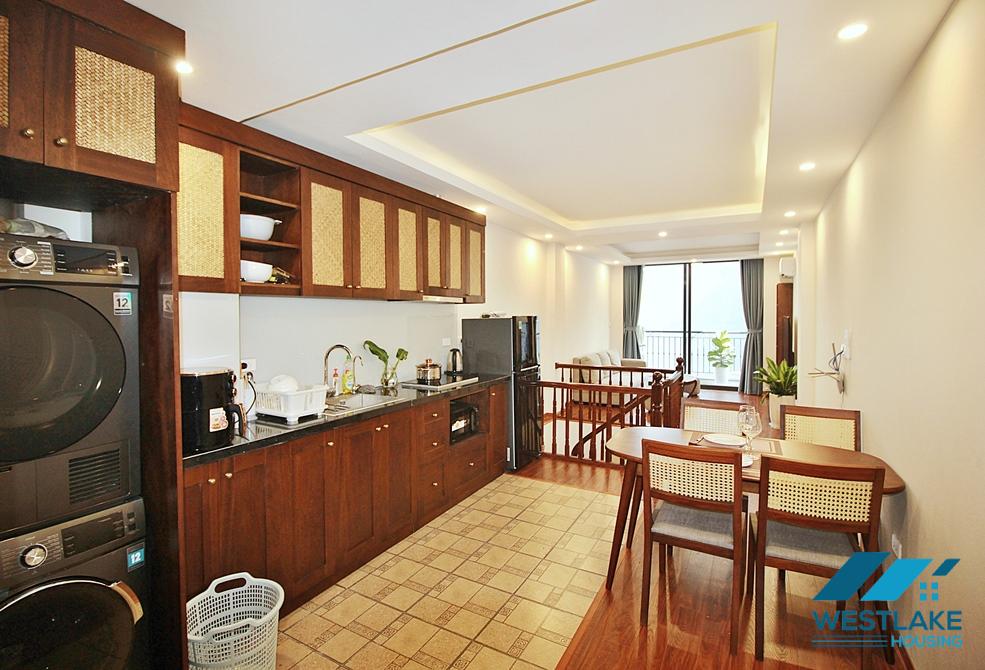 Duplex 2-bedroom apartment for rent in Lac Long Quan st, Tay Ho district.