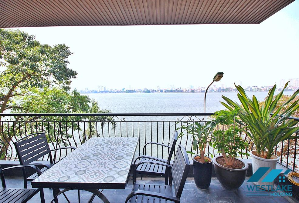 Duplex 4 bedrooms with lake view apartment for rent in Dang Thai Mai st, Tay Ho