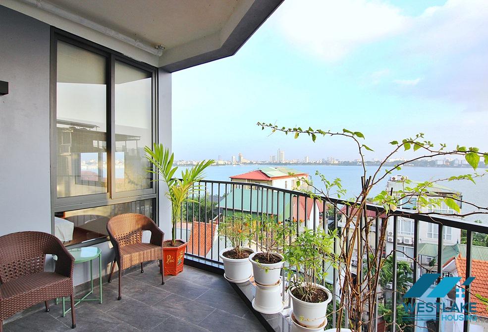 Brand-new, Breaking view, Big balcony and modern design apartment for rent in Tay Ho