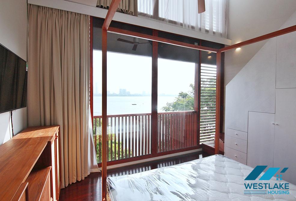 Lake view duplex 2 bedrooms for rent in Yen Hoa st, Tay Ho