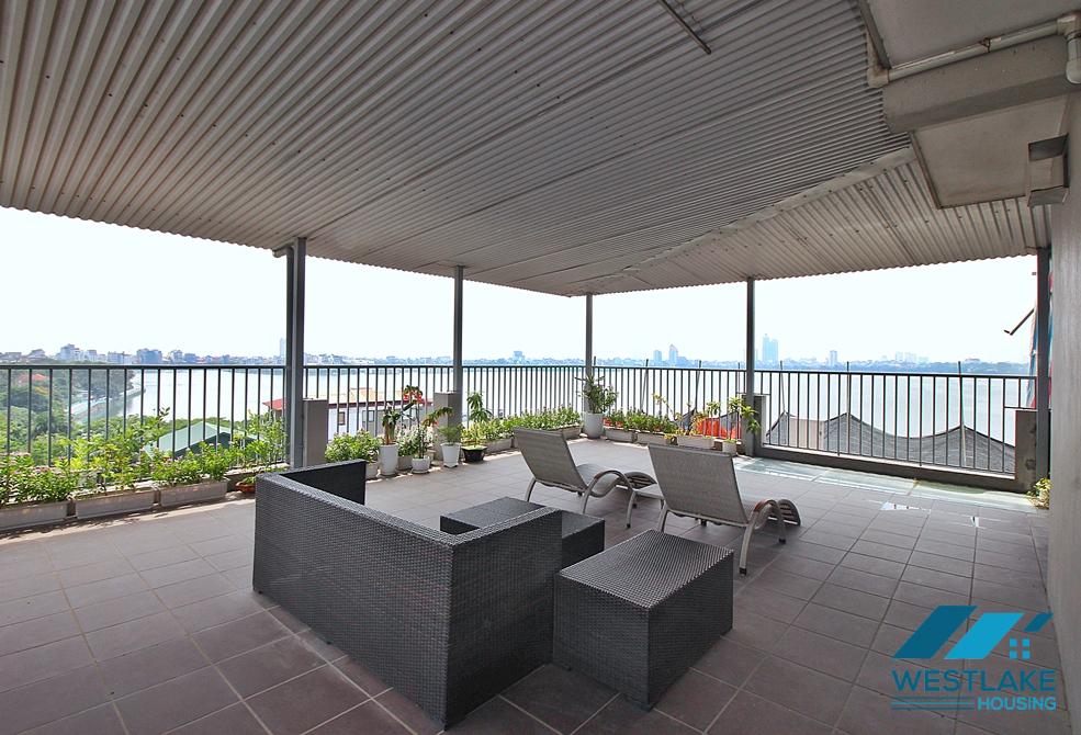 Brand new top floor apartment with lakeview for rent in Tay Ho.