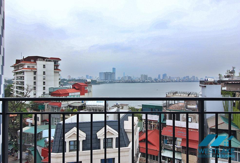 Top floor and lake view one bedroom apartment for rent in Yen Phu st, Tay Ho