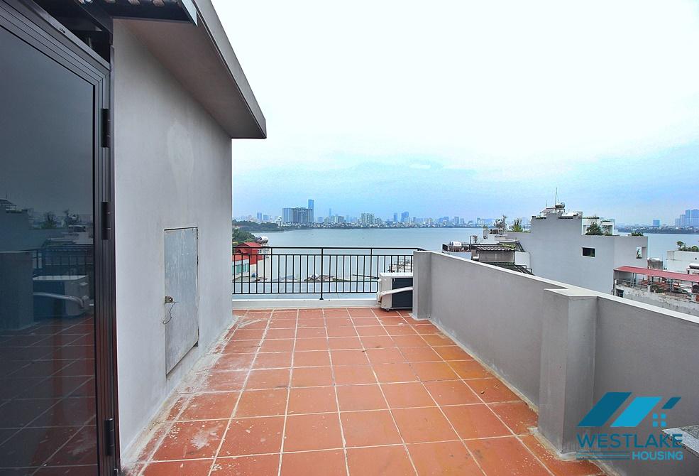 Top floor and lake view one bedroom apartment for rent in Yen Phu st, Tay Ho