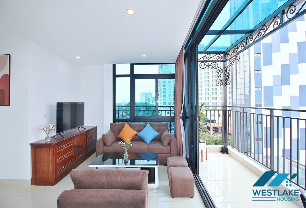 Top floor and lake view one bedroom apartment for rent in Yen Phu st, Tay Ho