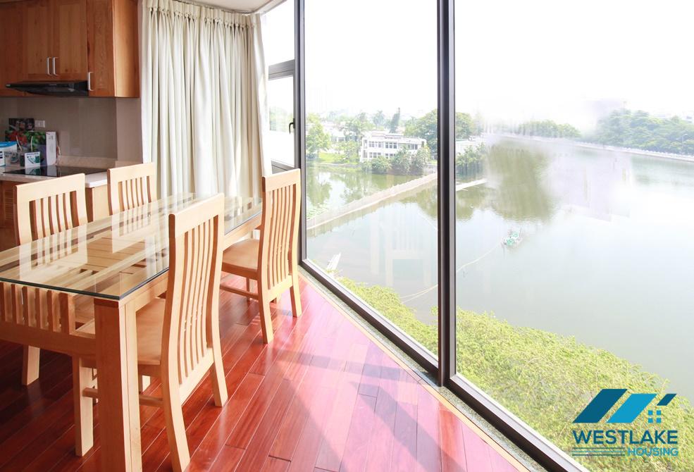 Lake view and bright apartment for rent in Yen Phu Village, Tay Ho, Hanoi