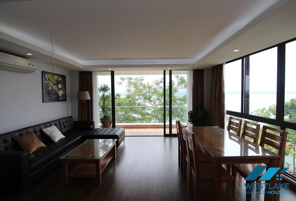 Lake view two bedrooms apartment for rent in Tay Ho, Ha Noi