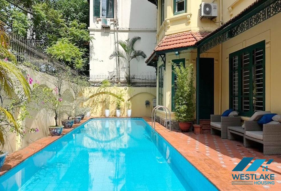 Spacious garden 6 bedrooms villa with outdoor pool in To Ngoc Van st, Tay Ho