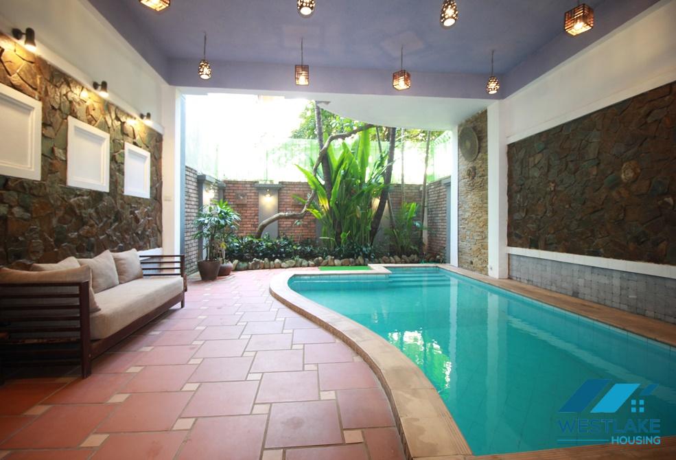  A beautiful house with swimming pool for lease in Tay Ho area, Ha Noi