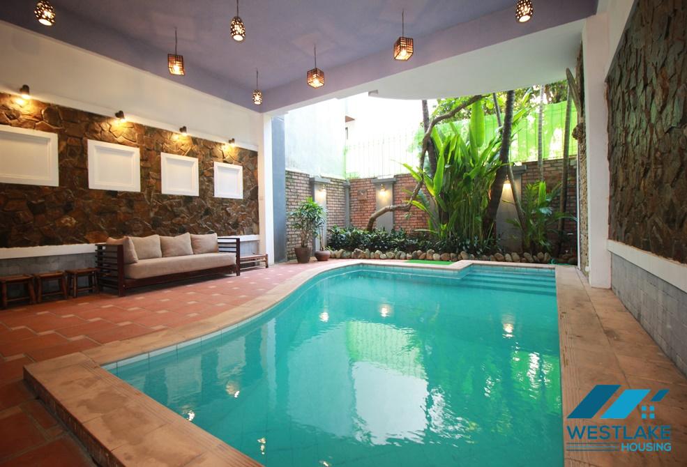  A beautiful house with swimming pool for lease in Tay Ho area, Ha Noi