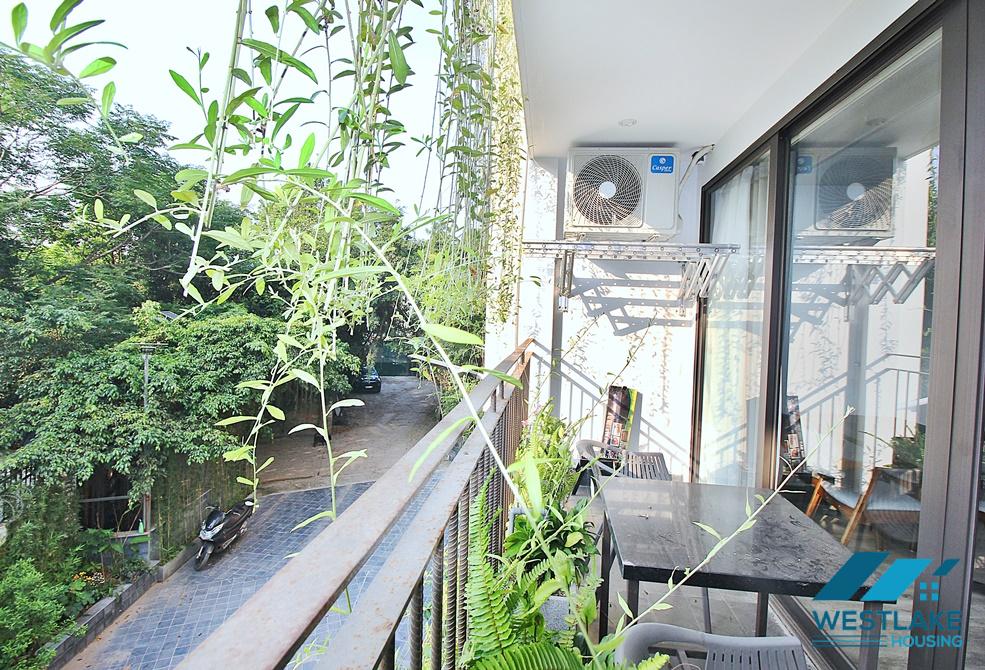 Green view, spacious 01 bedroom apartment for rent in Tay Ho, Hanoi