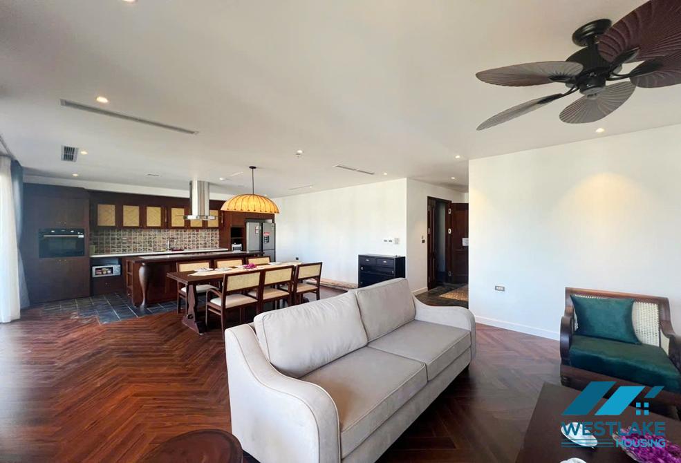 Lake view and new three bedrooms apartment for rent in Truc Bach area, Ha Noi