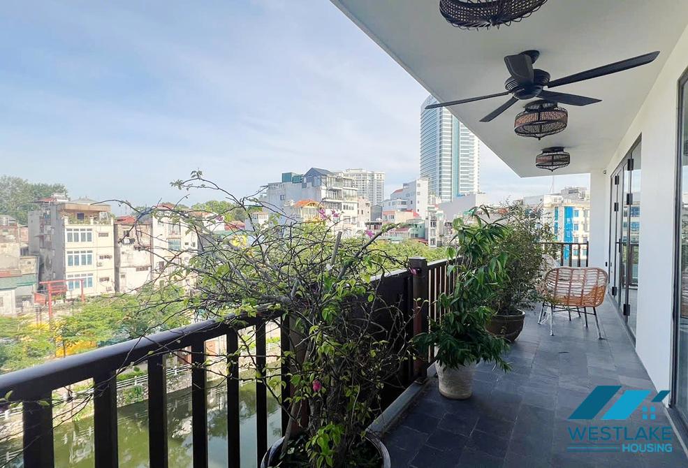 Lake view and new three bedrooms apartment for rent in Truc Bach area, Ha Noi