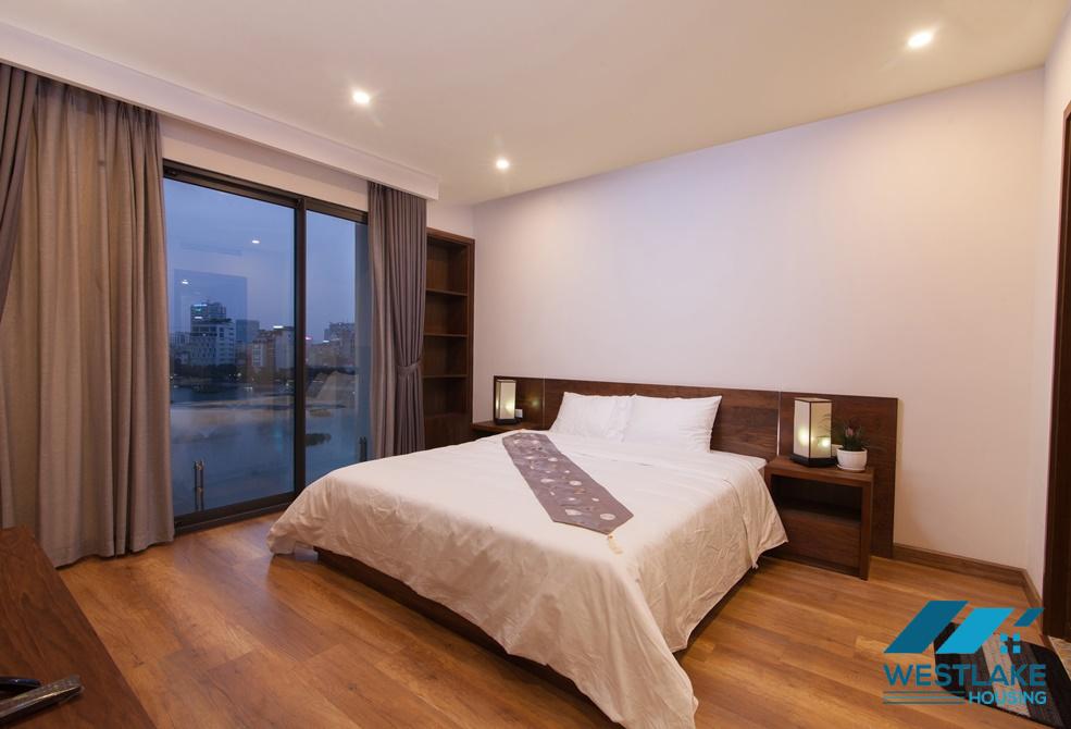 Fully serviced 02-bedroom apartment with lake view for rent on Ho Ba Mau Street, Dong Da District, Hanoi