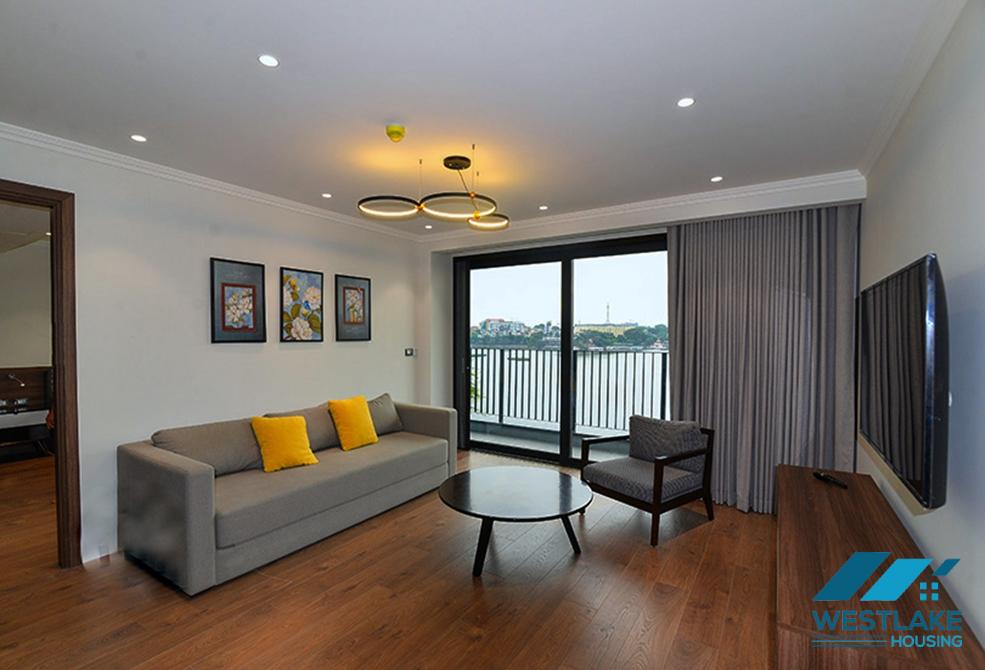 Two bedroom apartment with lake view for rent on Truc Bach Street, Ba Dinh District, Hanoi