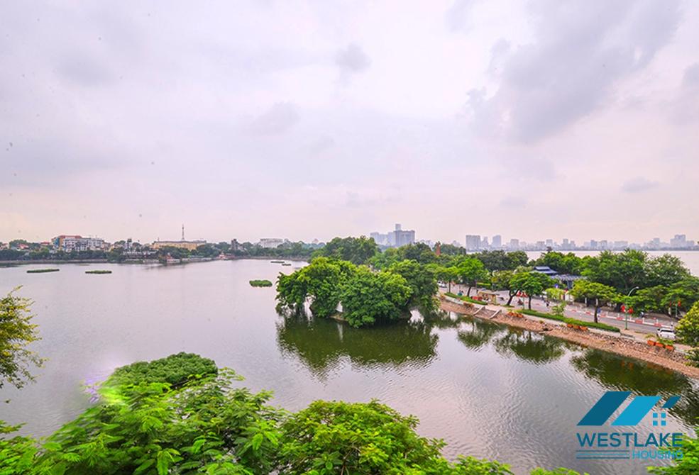 Two bedroom apartment with lake view for rent on Truc Bach Street, Ba Dinh District, Hanoi