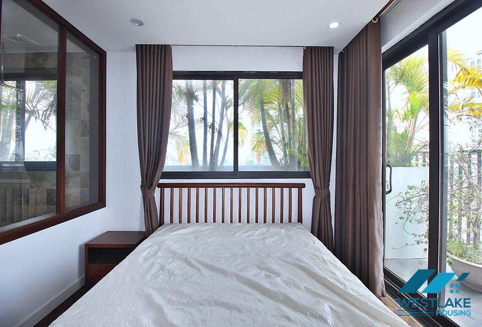 Serviced apartment with lots of nature light for rent on Tay Ho Street, Hanoi