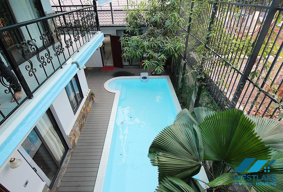 Gorgeous swimming pool garden villa for rent in Tay Ho