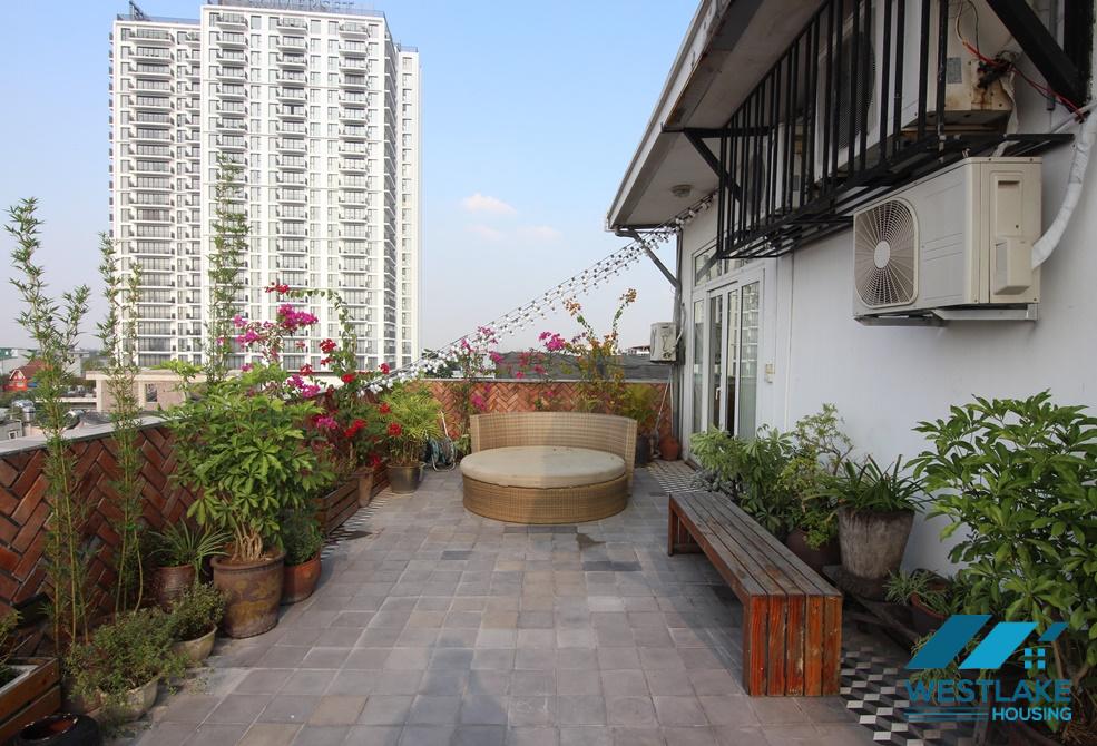 Top floor apartment with big balcony in Tay ho street