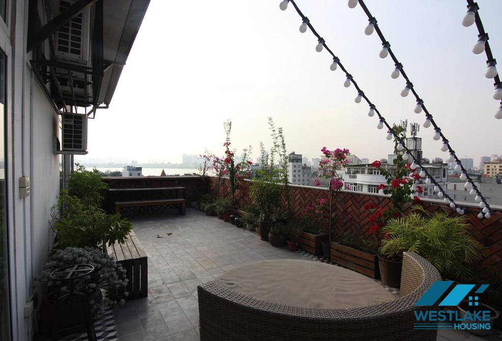 Top floor apartment with big balcony in Tay ho street