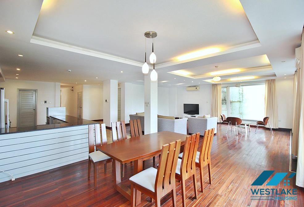 Lake view and very spacious 03-bedroom apartment for rent on Quang Khanh Street, Tay Ho, Hanoi