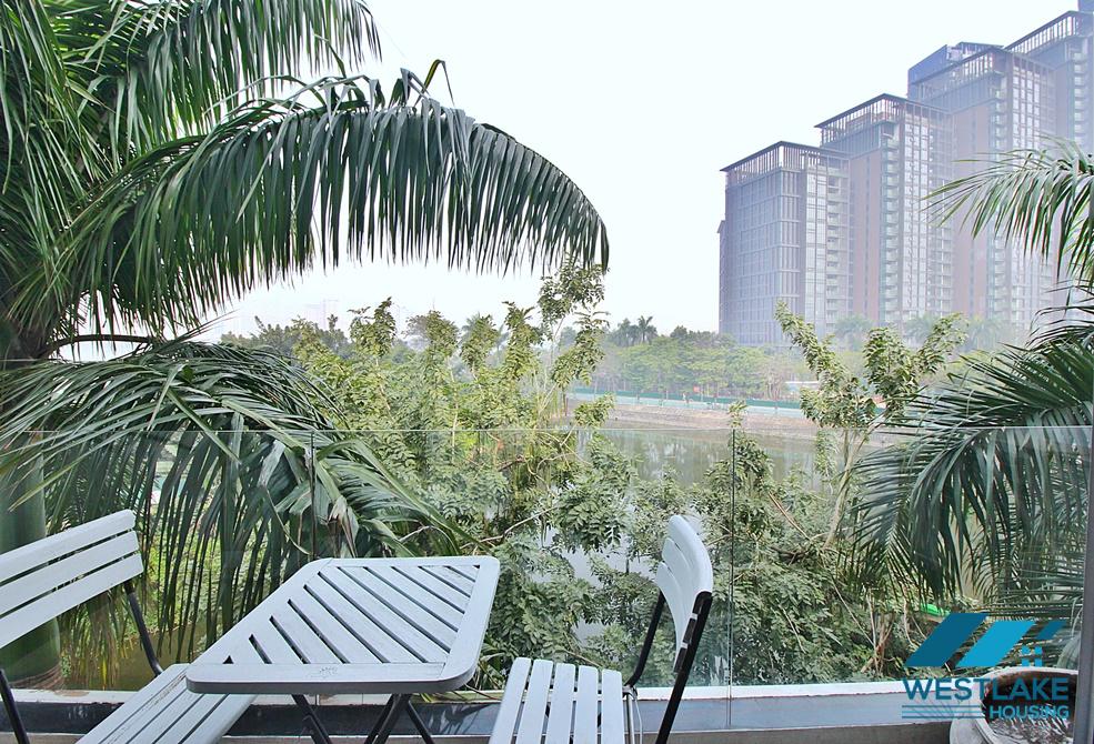 Lake view and very spacious 03-bedroom apartment for rent on Quang Khanh Street, Tay Ho, Hanoi