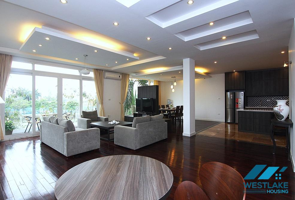 Beautiful 04 bedrooms apartment with amazing lake view for rent in Tay Ho, Hanoi