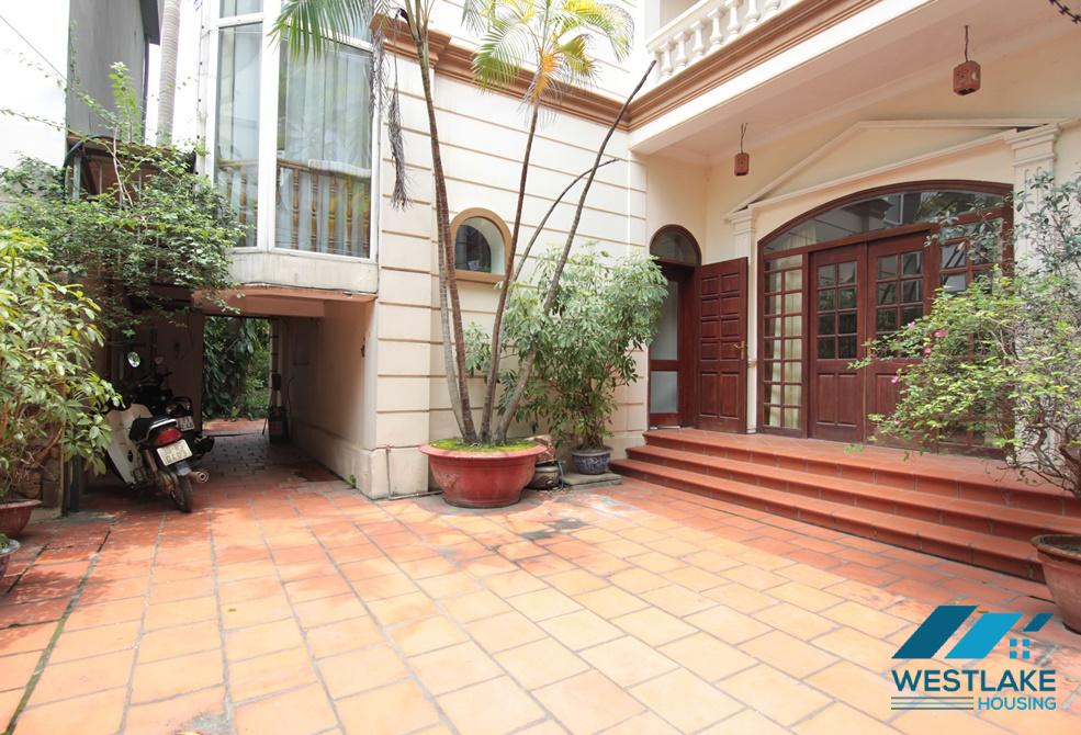 French villa with large yard and garden for rent in Tay Ho, HaNoi