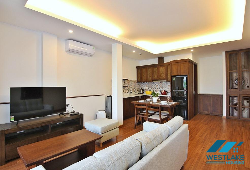 Bright 02-bedroom apartment for rent on Dang Thai Mai street, Tay Ho District, Hanoi