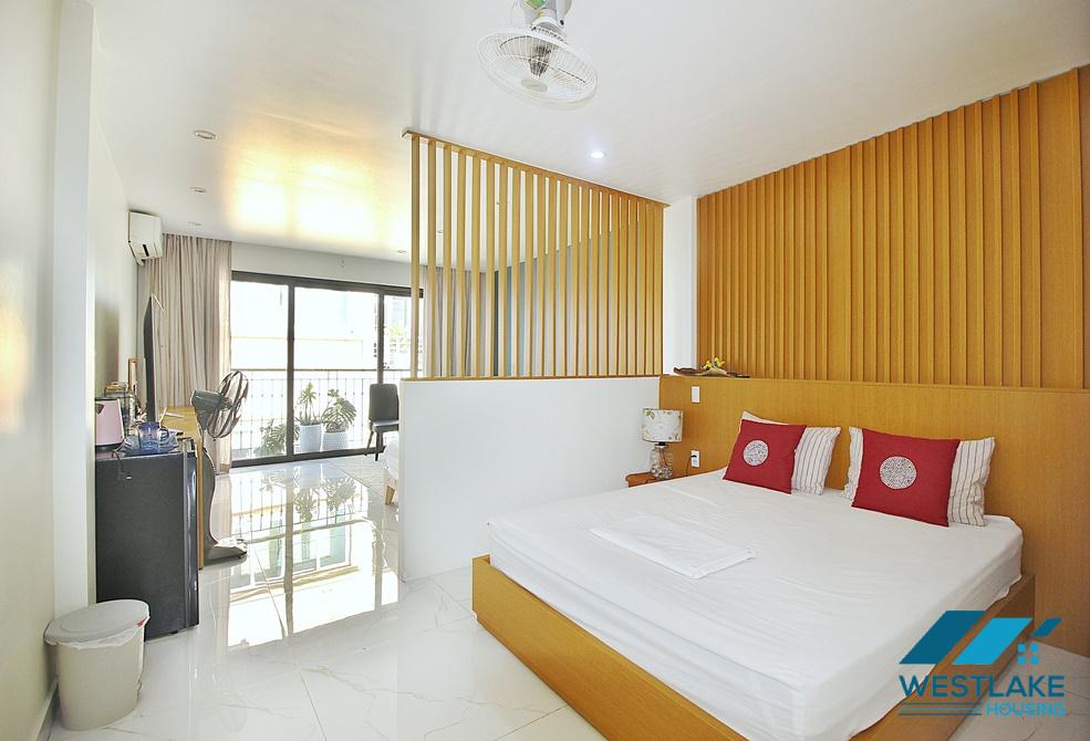 Duplex 1 bedroom lake view apartment for rent in Xuan Dieu st, Tay Ho district.