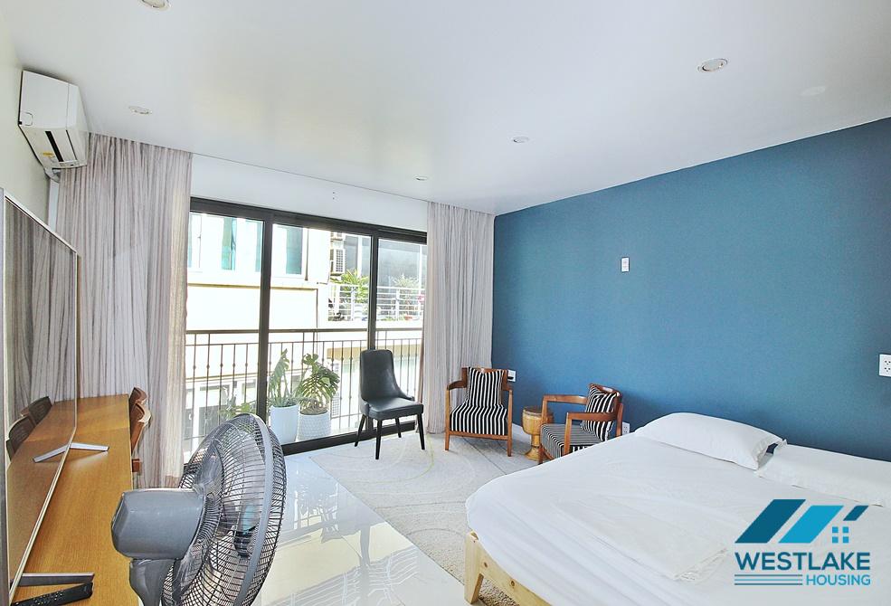 Duplex 1 bedroom lake view apartment for rent in Xuan Dieu st, Tay Ho district.