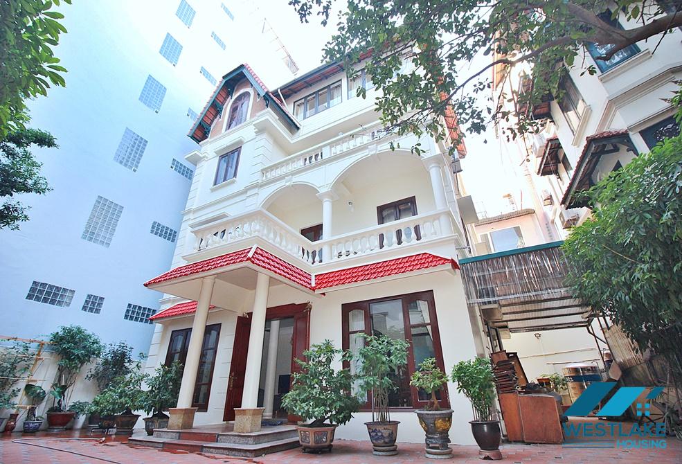 Charming house with nice design and big yard for rent in To Ngoc Van, Tay Ho, Ha Noi