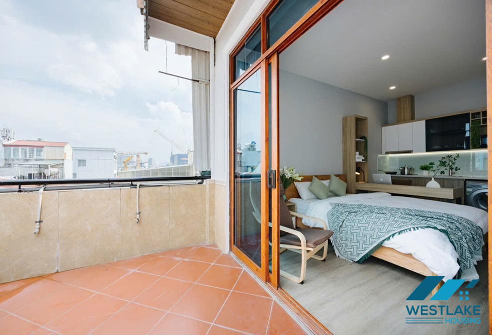  Bright studio apartment in hight floor for rent in Yet Kieu st, Hoan Kiem District