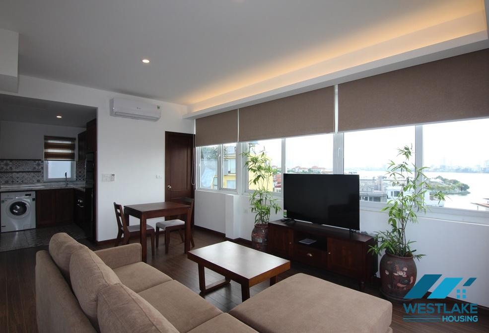 Bright 01 bedroom apartment with lake view for rent in Tay Ho, Hanoi