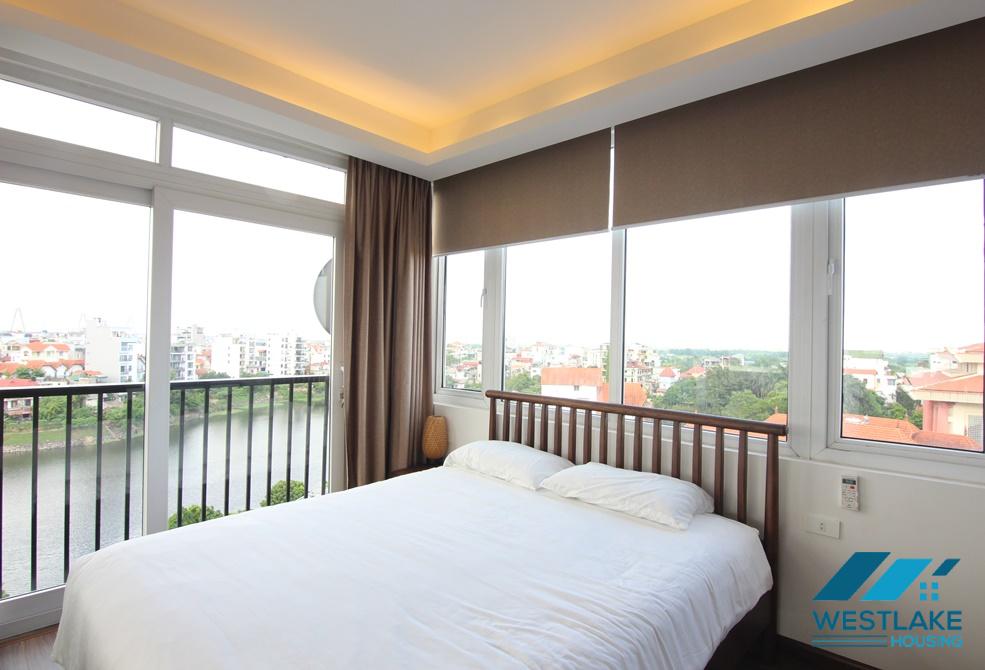 Bright 01 bedroom apartment with lake view for rent in Tay Ho, Hanoi