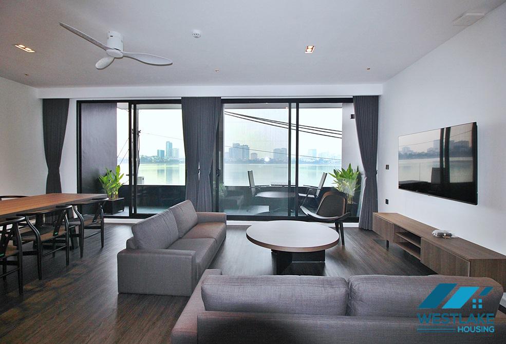 Lake view and modern 03-bedroom apartment for rent in Tay Ho, Hanoi