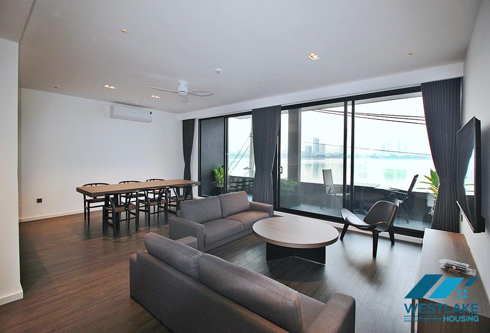 Lake view and modern 03-bedroom apartment for rent in Tay Ho, Hanoi