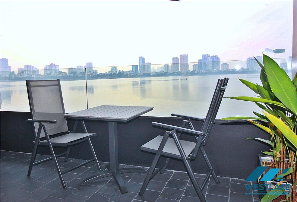 Lake view and modern 03-bedroom apartment for rent in Tay Ho, Hanoi