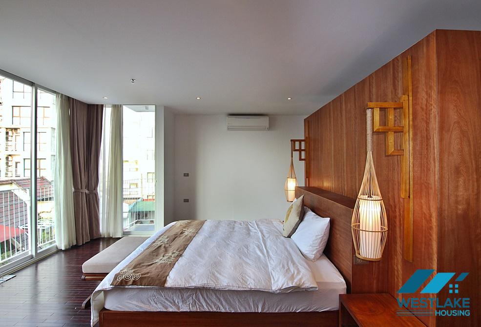 Asian contemporary style 4 bedrooms apartment for rent in Tay Ho, Ha Noi