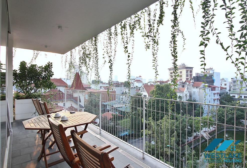 Asian contemporary style 4 bedrooms apartment for rent in Tay Ho, Ha Noi