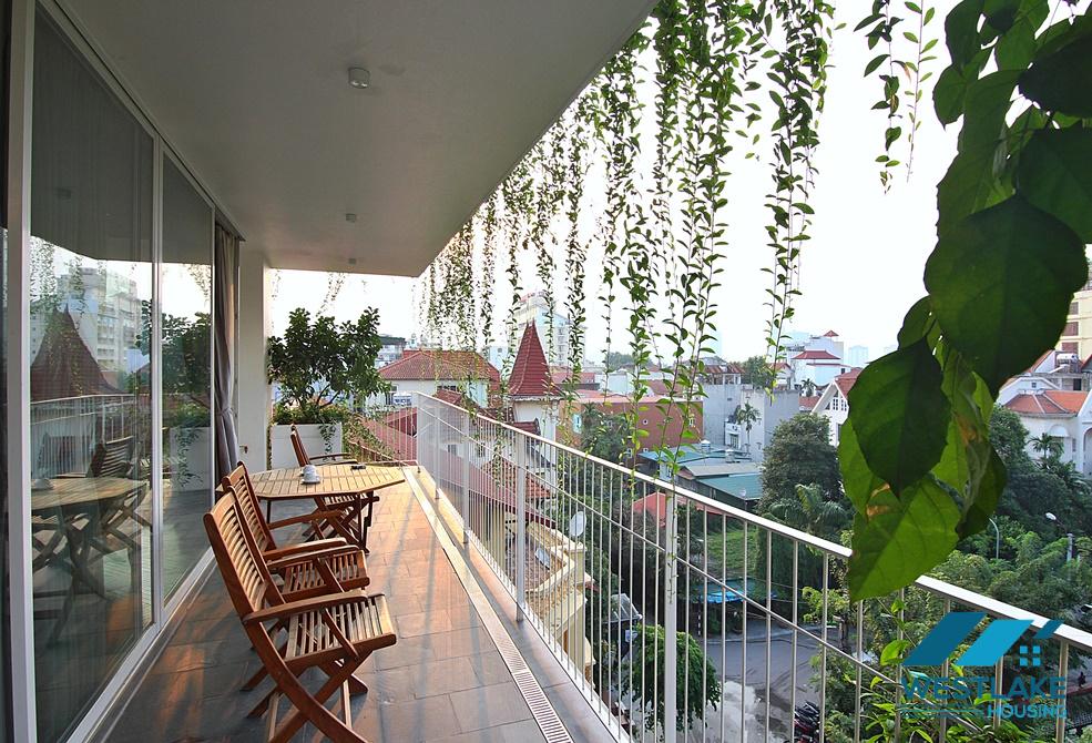 Asian contemporary style 4 bedrooms apartment for rent in Tay Ho, Ha Noi