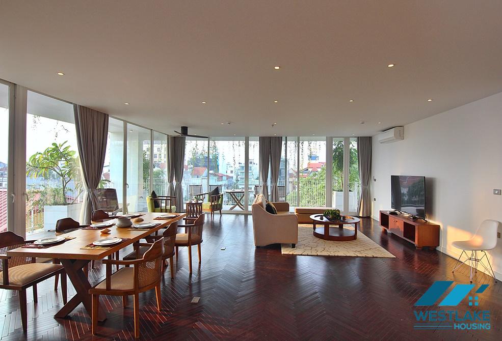 Asian contemporary style 4 bedrooms apartment for rent in Tay Ho, Ha Noi