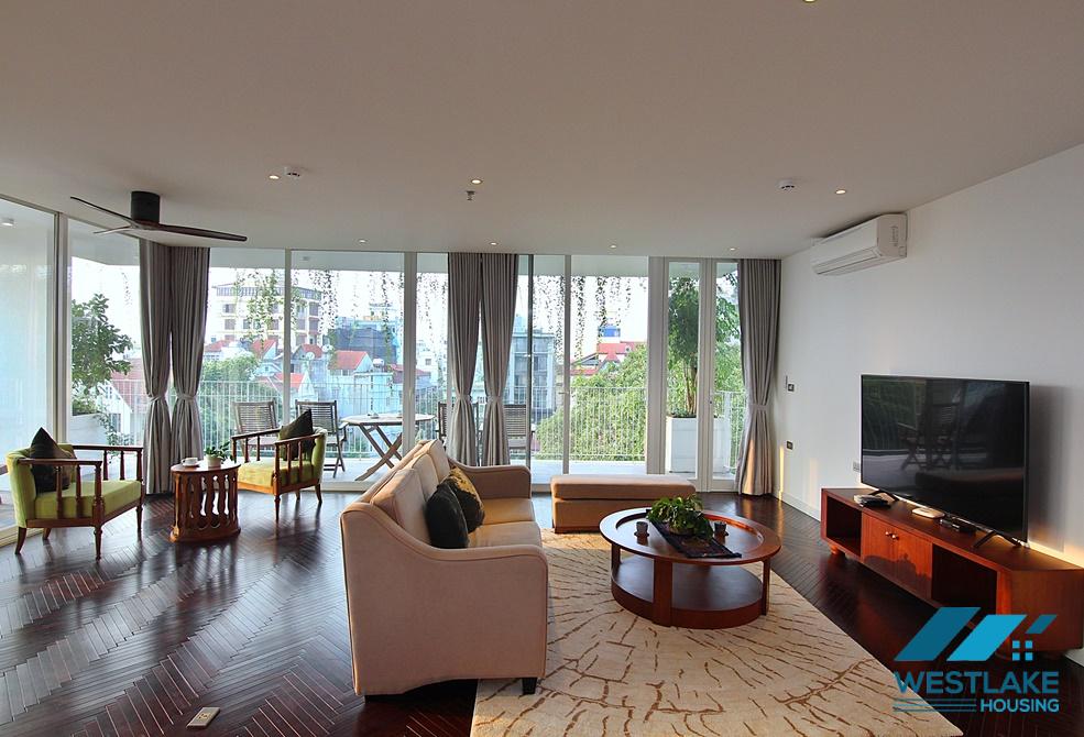 Asian contemporary style 4 bedrooms apartment for rent in Tay Ho, Ha Noi