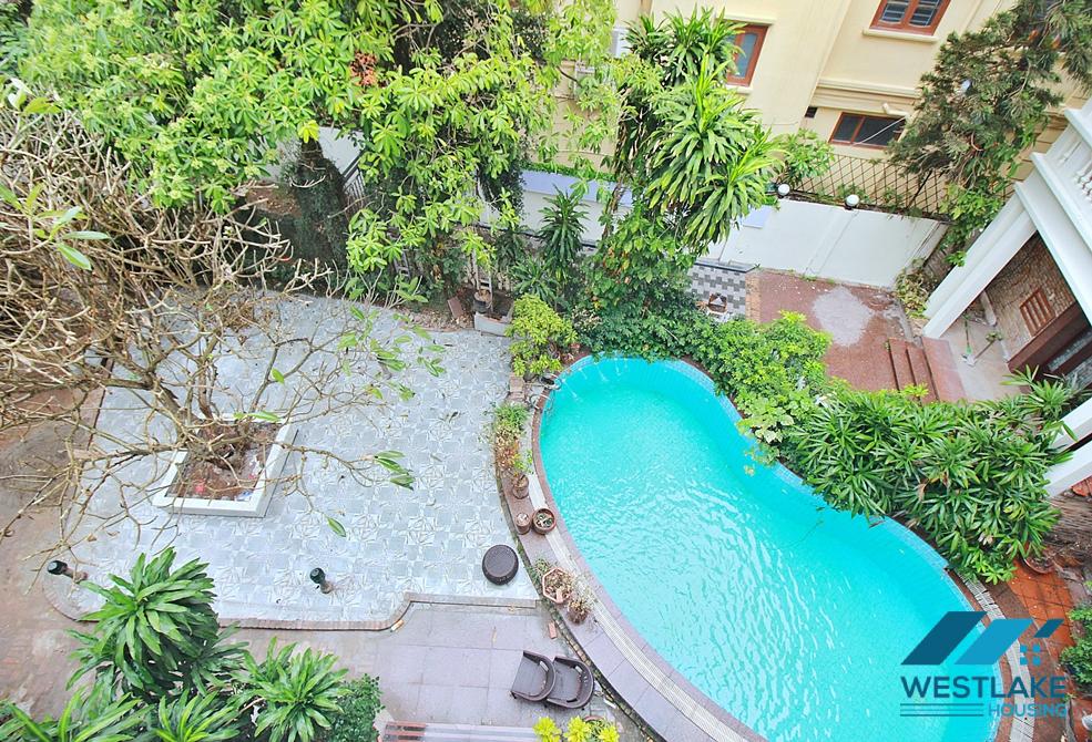 Outdoor-pool and large garden house for rent in To Ngoc Van st, Tay Ho